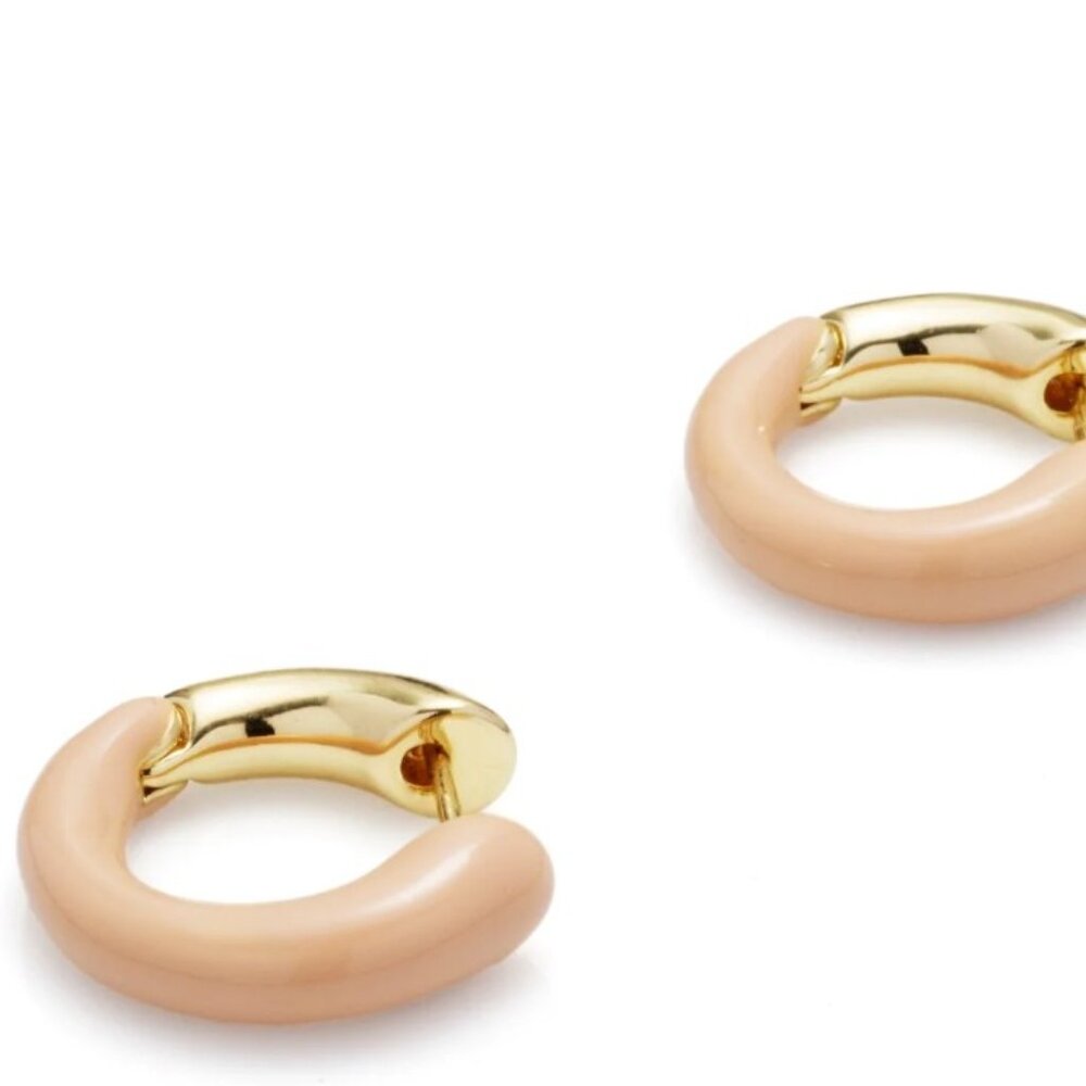 Mayamar Pink Enamel Huggie Hoops